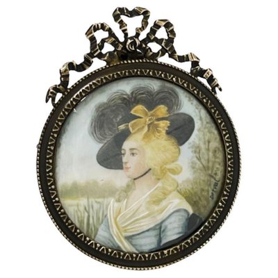 19th Century Bronze Miniature Portrait Frame by Jean Derval-UCH-1226396