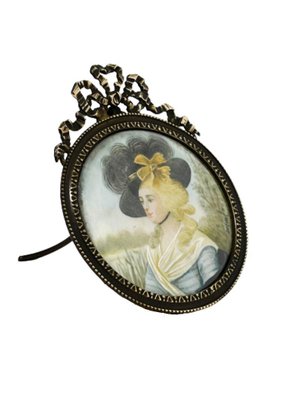 19th Century Bronze Miniature Portrait Frame by Jean Derval-UCH-1226396