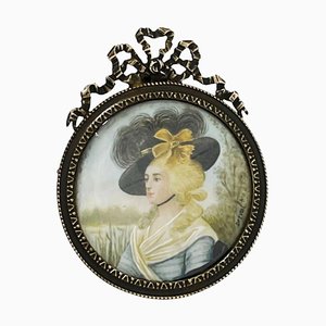 19th Century Bronze Miniature Portrait Frame by Jean Derval-UCH-1226396