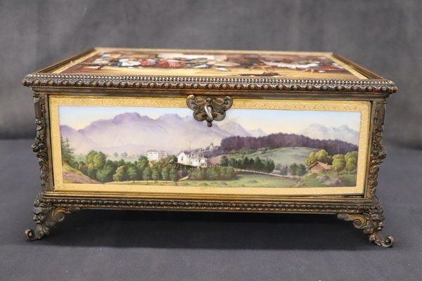 19th Century Bronze MountedHand Painted Porcelain Casket from KPM-DCO-1749880