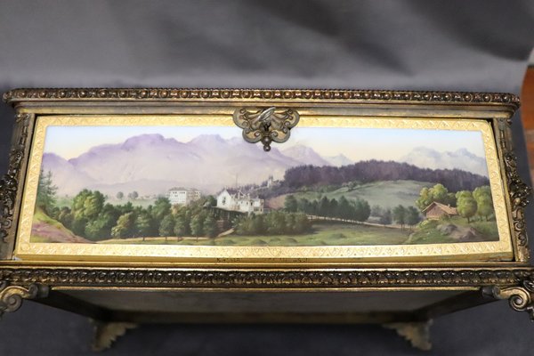 19th Century Bronze MountedHand Painted Porcelain Casket from KPM-DCO-1749880