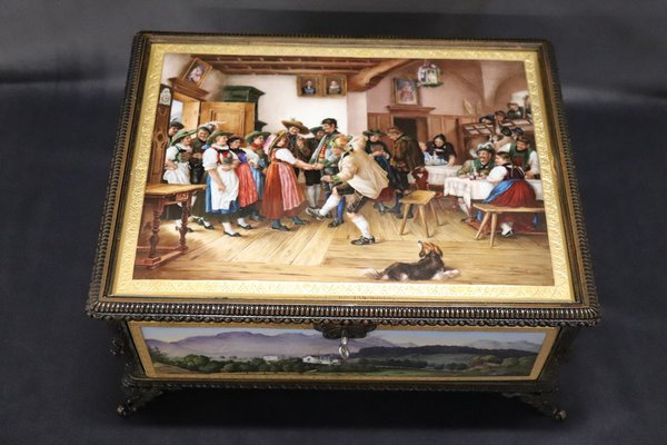 19th Century Bronze MountedHand Painted Porcelain Casket from KPM-DCO-1749880