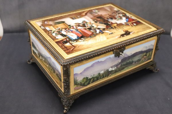 19th Century Bronze MountedHand Painted Porcelain Casket from KPM-DCO-1749880