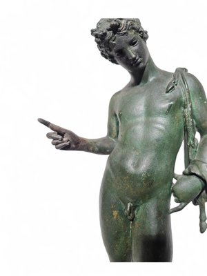 19th-Century Bronze Narcissus Statue Following Chiurazzi, 1890s-FDW-2039625