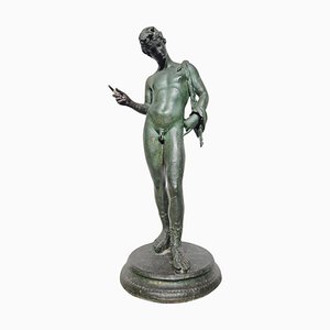 19th-Century Bronze Narcissus Statue Following Chiurazzi, 1890s-FDW-2039625