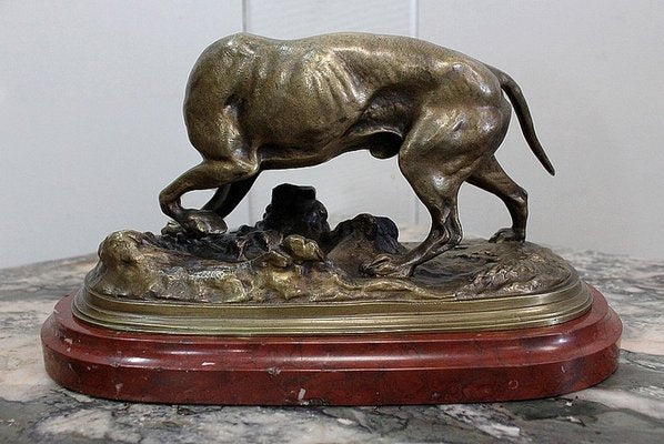 19th Century Bronze of A Braque Dog by P.j Mêne-RVK-805886