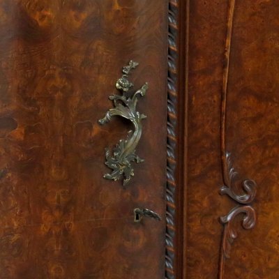 19th Century Burr Walnut Wardrobe with Big Lion Feet, 1890s-UBE-1417671