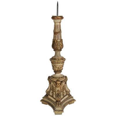 19th Century Candlestick in Sculpted in Lacquer & Solid Wood-WFS-744781