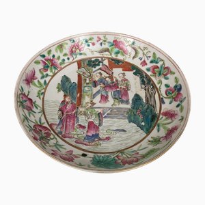 19th Century Canton Soup Plate in Rich Court Decor-QKG-1745374