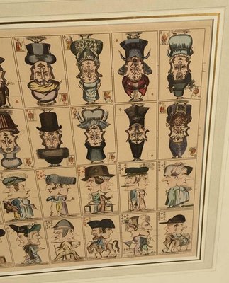 19th Century Caricature Playing Cards in Frame-UCH-1224732