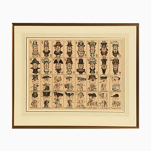 19th Century Caricature Playing Cards in Frame-UCH-1224732