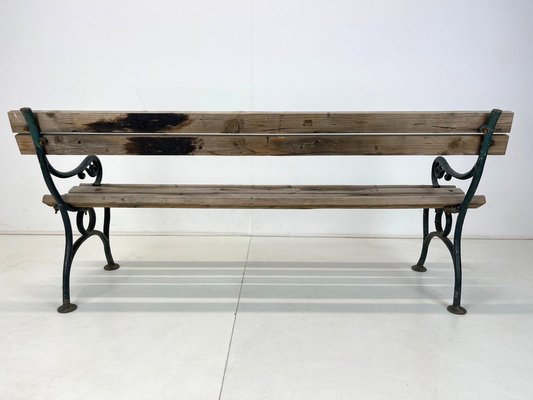 19th Century Cast Iron and Wood Bench-TZ-1364727