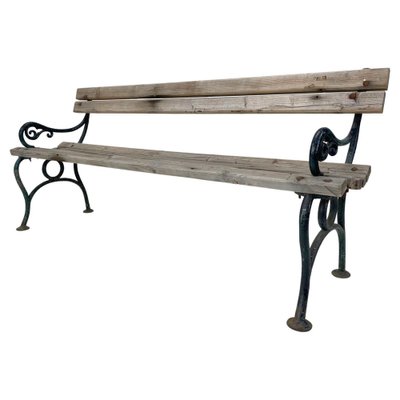 19th Century Cast Iron and Wood Bench-TZ-1364727