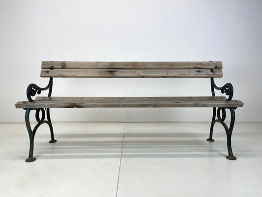 19th Century Cast Iron and Wood Bench-TZ-1364727