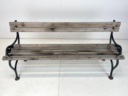 19th Century Cast Iron and Wood Bench-TZ-1364727