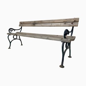 19th Century Cast Iron and Wood Bench-TZ-1364727