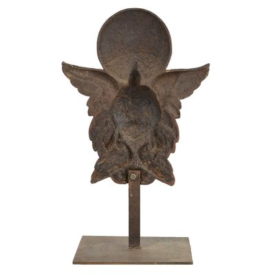 19th Century Cast Iron Angel on Base-NQ-1787236