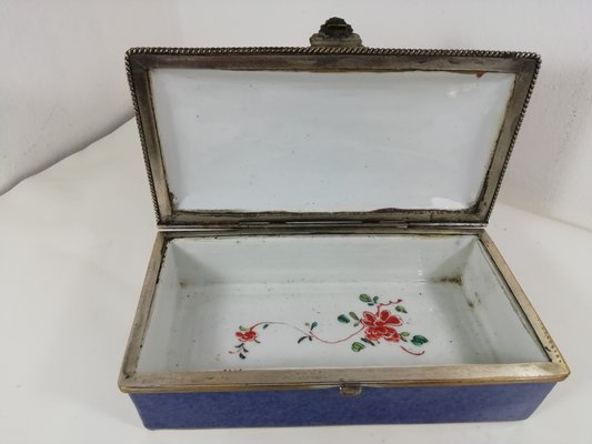 19th Century Ceramic Chinoiserie Box, France-HNE-1361907