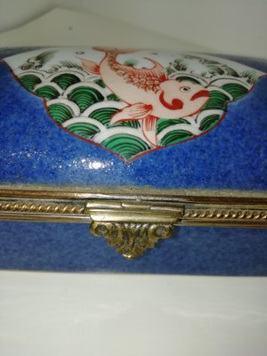 19th Century Ceramic Chinoiserie Box, France-HNE-1361907