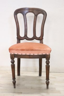 19th Century Chair in Beech Wood with Velvet Seat-DCO-1816458