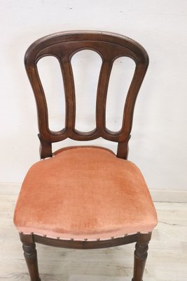 19th Century Chair in Beech Wood with Velvet Seat-DCO-1816458