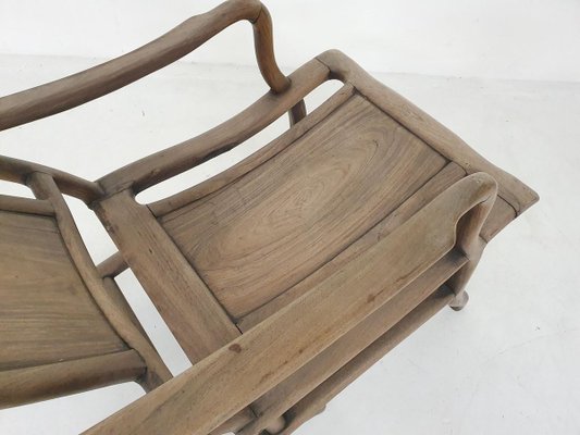 19th-Century Chinese Moon Gazer Lounge Chair In Solid Wood-ZO-830636