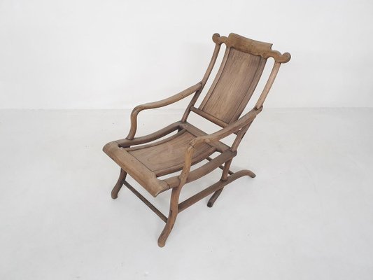 19th-Century Chinese Moon Gazer Lounge Chair In Solid Wood-ZO-830636