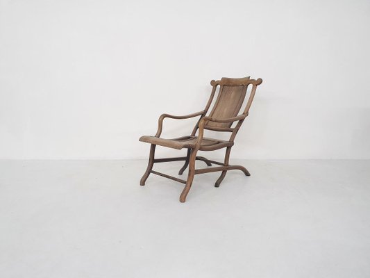 19th-Century Chinese Moon Gazer Lounge Chair In Solid Wood-ZO-830636