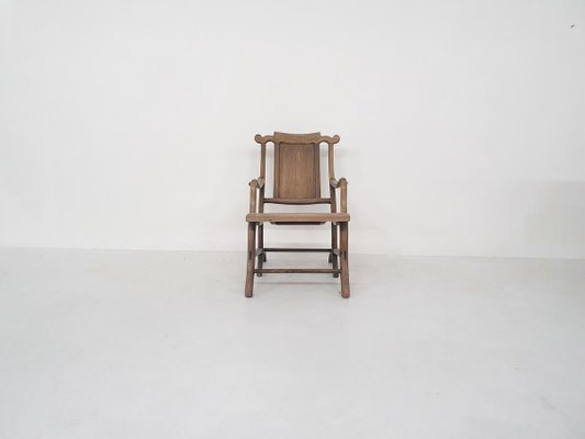 19th-Century Chinese Moon Gazer Lounge Chair In Solid Wood-ZO-830636