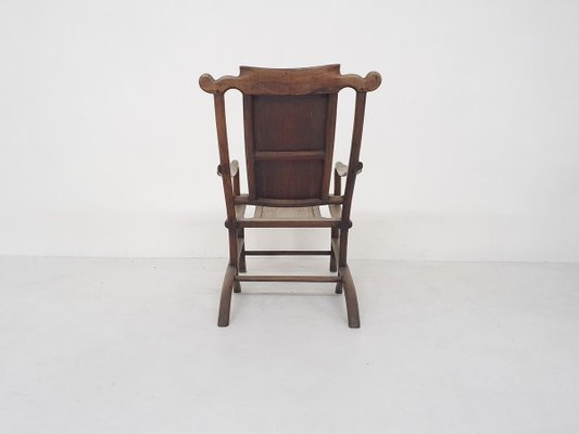 19th-Century Chinese Moon Gazer Lounge Chair In Solid Wood-ZO-830636