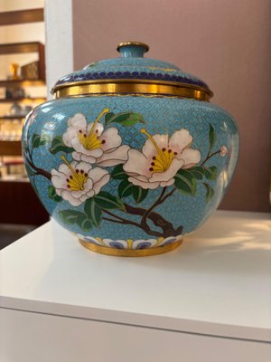 19th Century Cloisonné Bowl with Lid, China-SEI-2040395