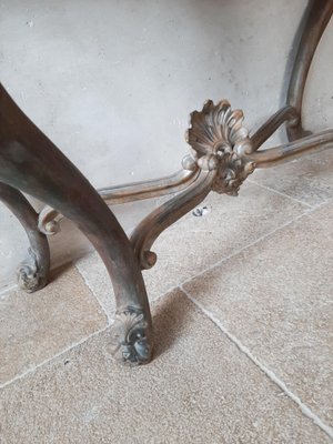 19th Century Console Table with Patina in Gold, Cognac and Petrol Tones-TDA-1376456