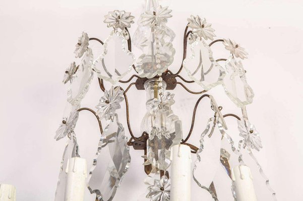 19th Century Continental 7 Branch Cut-Glass Wall Lights, Set of 2-MBH-1032299