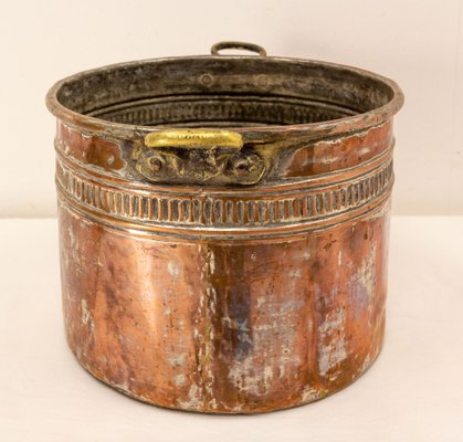 19th Century Copper Jardinière Planter With Two Handles, South of France-RIU-1277990