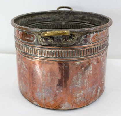 19th Century Copper Jardinière Planter With Two Handles, South of France-RIU-1277990