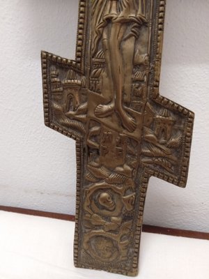 19th Century Cyrillic Homily Bronze Crucifix-ZFY-1153455