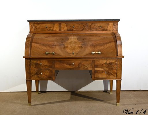 19th Century Directory Cylinder Desk in Walnut-RVK-1726235