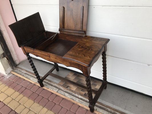 19th Century Dressing Table with Opening Tops on Spiral Legs-WQQ-1739582