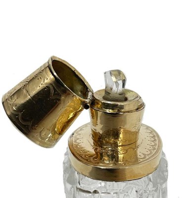 19th Century Dutch Crystal and 14 Carat Gold Scent or Perfume Bottle-UCH-1224158