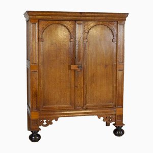 19th Century Dutch Mannerism Oak Cabinet-CYY-2031341