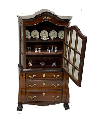 19th Century Dutch Miniature Mahogany Display Cabinet-UCH-1224870