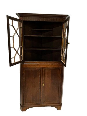 19th Century Dutch Oak Display Corner Cabinet-UCH-1224376