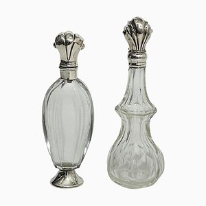 19th Century Dutch Silver and Crystal Scent or Perfume Bottles, Set of 2-UCH-1224957