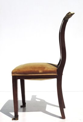 19th Century Empire Marquetry and Bronze Side Chair, Italy-KGD-928659