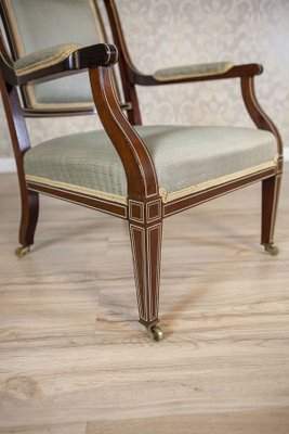 19th Century English Armchairs in Sheraton Style, Set of 2-CYY-2031349