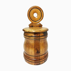 19th Century English Barrel Shaped Wall Mounted Salt Box-UCH-1224460