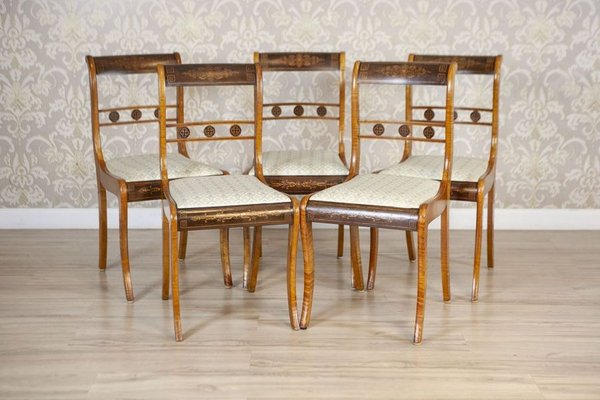 19th Century English Chairs in Sheraton Style, Set of 5-CYY-2032314