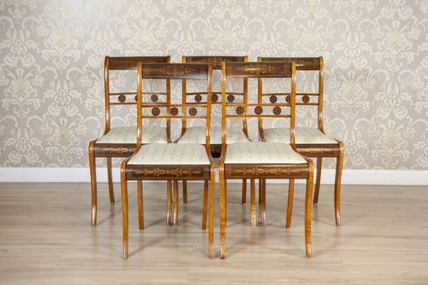 19th Century English Chairs in Sheraton Style, Set of 5-CYY-2032314