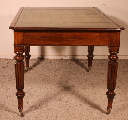 19th Century English Mahogany Partner Desk-HPU-1314594