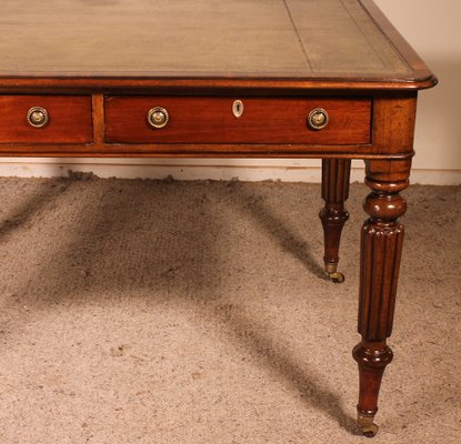 19th Century English Mahogany Partner Desk-HPU-1314594